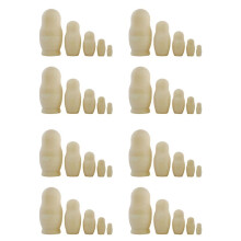 40X Bambole di Nidificazione Russe Non Verniciate Bambole di Nidificazione In Bianca DIY Kit di Bambole di Nidificazione Incompiute Bambole di