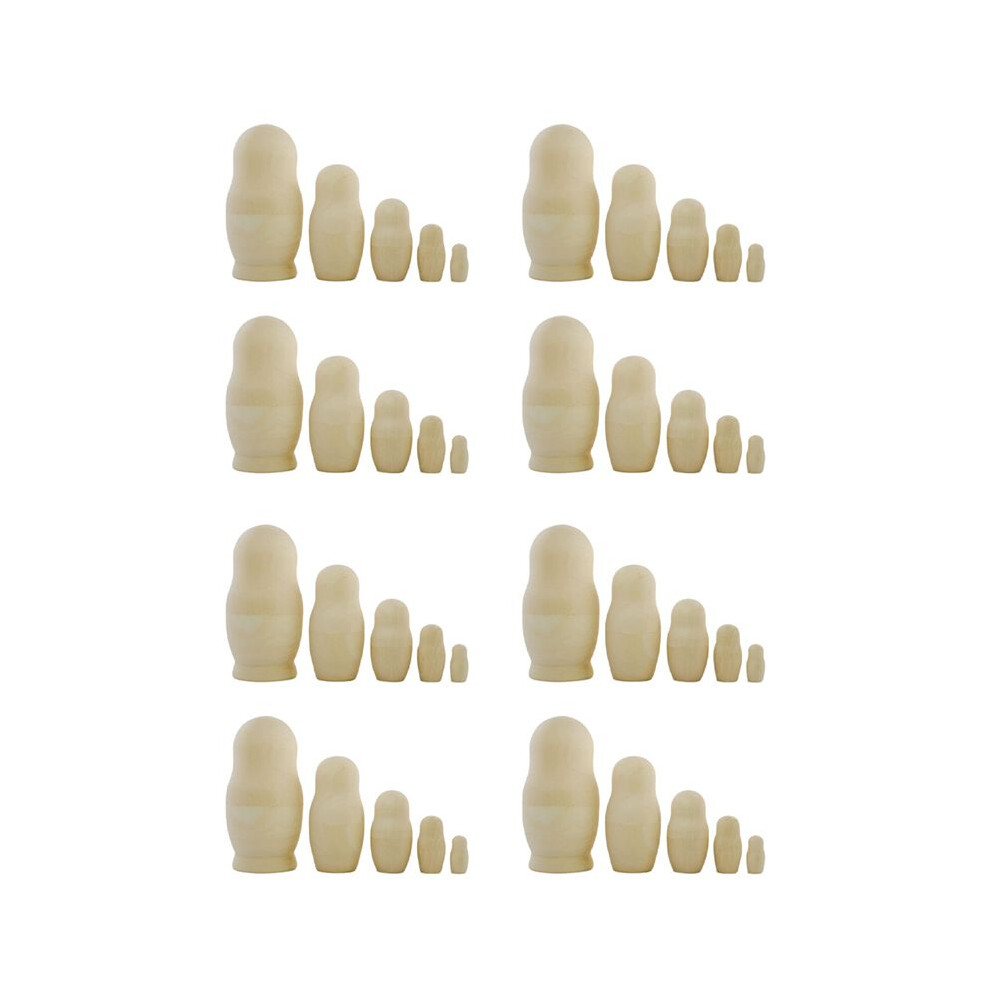 40X Unpainted Russian Nesting Dolls Diy Blank Nesting Dolls Unfinished Nesting Doll Kit Matryoshka Nesting Dolls 4711752934180