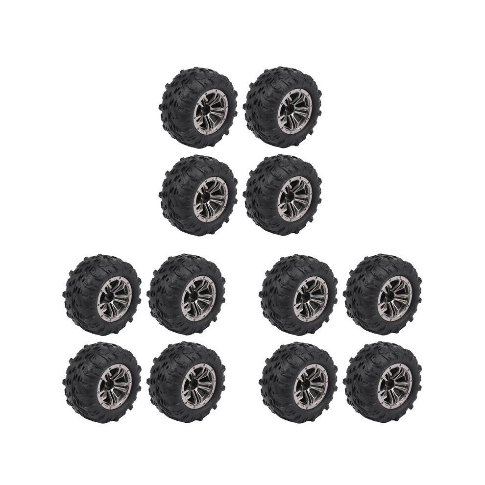 12Pcs 80Mm Wheel Tire Tyre For Xinlehong Q901 Q902 Q903 9130 9136 9137 9138 Hosim 1/16 Rc Car Upgrade Parts,1 6031070624784