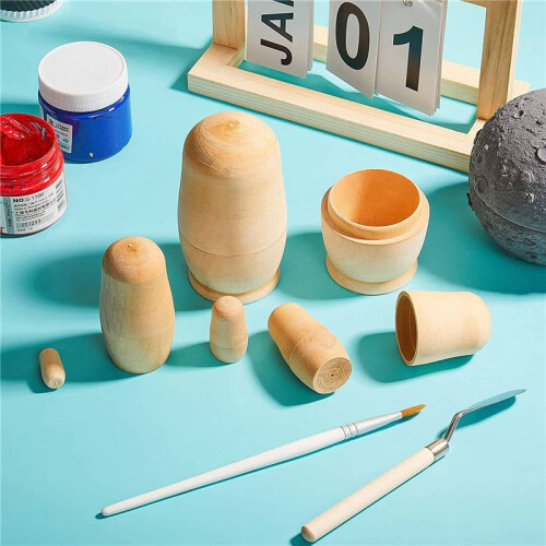 40X Unpainted Russian Nesting Dolls DIY Blank Nesting Dolls Unfinished Nesting Doll Kit Matryoshka Nesting Dolls 2