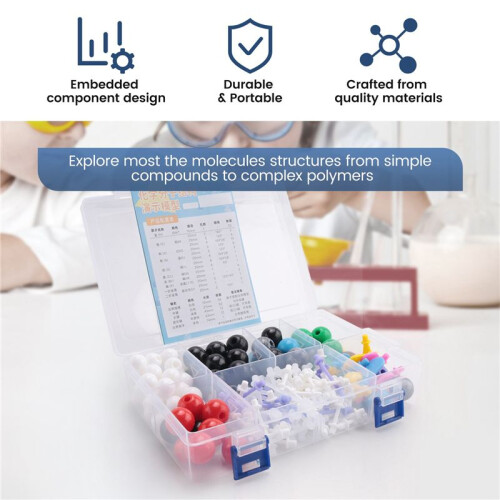 3X Molecular Model Kit, Organic Molecular Chemistry Set, Atom Element Model Kit for Lessons , Structures Building Kit 2