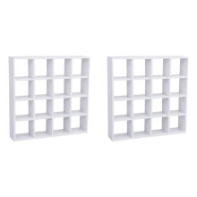 2X 1: 12 Dollhouse Miniature Wood Storage Rack 16 Grid Shelves White White Storage Shelf White