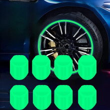 Glow in the Dark Tire Valve Caps 8pcs Green Luminous Waterproof Dustproof Universal Fit for Cars Motorcycles Trucks