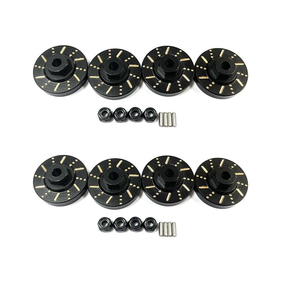 8X For 1/18 Scale Fms Eazyrc Rochobby Brass Wheel Hex Adapter Axle Counterweight Brake Disc Rc Car Upgrade Parts, Black 6032129623703