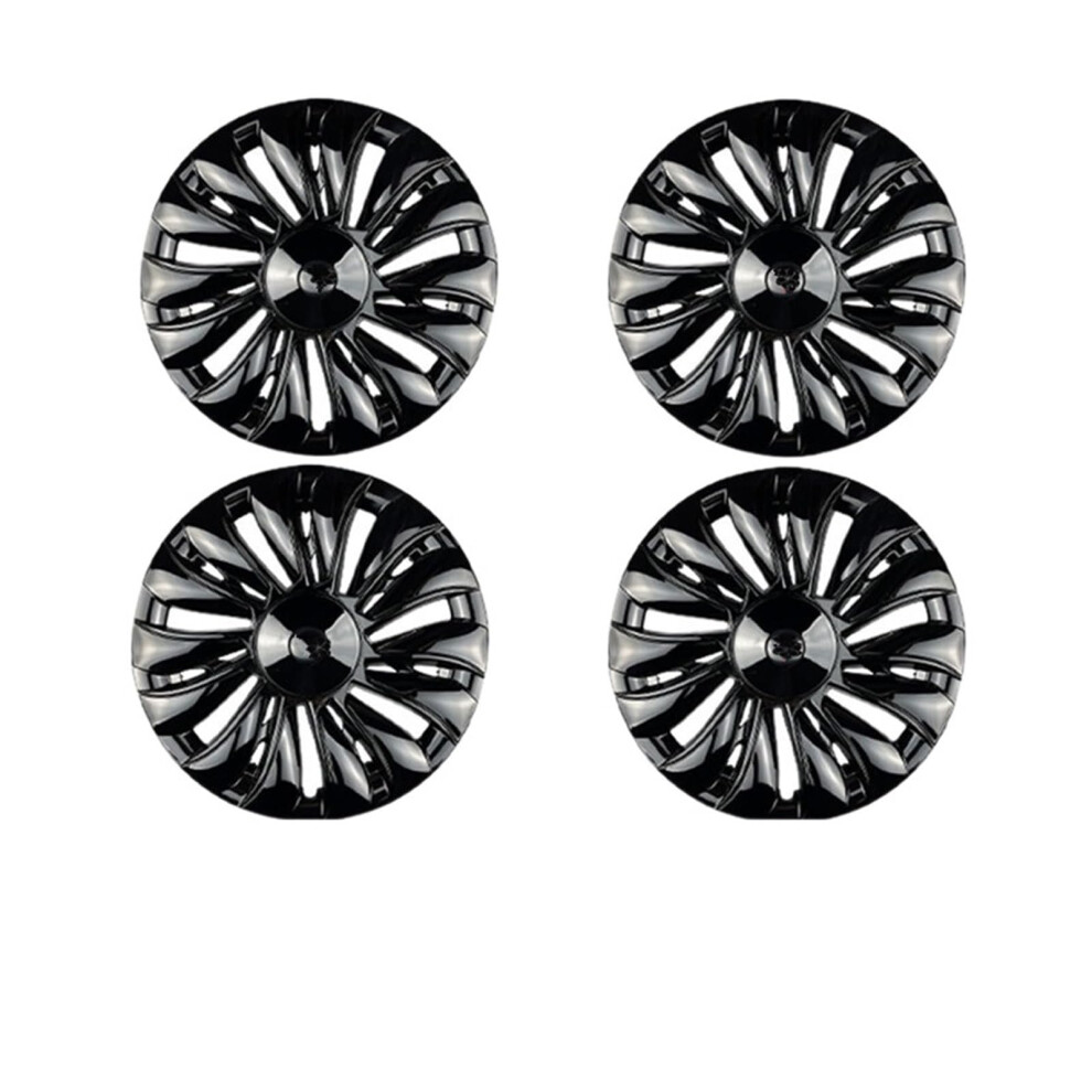 19 Inch Hub Caps Bright Full Set Wheel Covers With Noise Reduction Design For Tesla Model Y Black 9174973131410