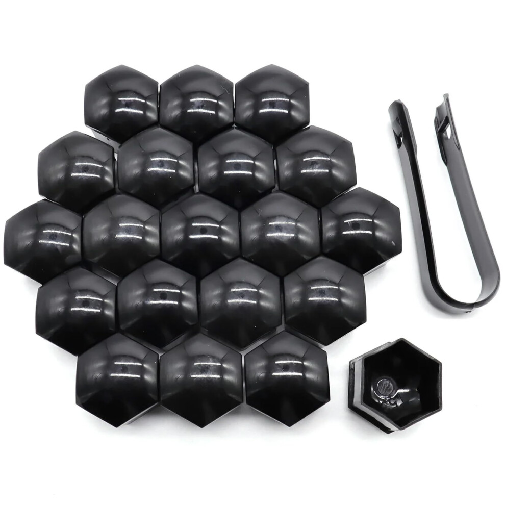 20Pcs 17Mm Lug Nut Covers Universal Wheel Nut Caps Set With Removal Tool Weatherproof Black 9174973131434