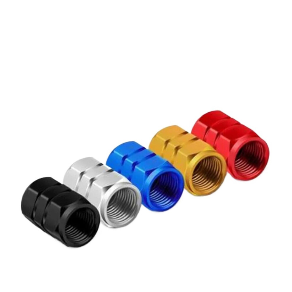 Aluminum Tire Valve Caps Set, Weatherproof Leak Prevention, Universal Car Motorcycle Bicycle Blue 9174973131496
