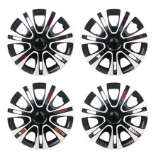 4Piece 13 Inch Hubcaps White Black Wheel Covers for Iron Rims Scratch Protection Easy Clean