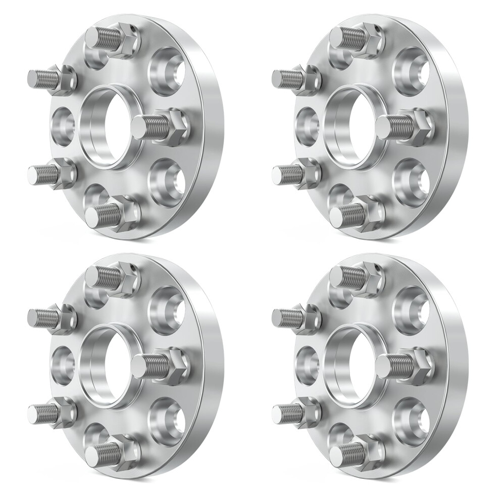 5X114.3 Hubcentric Wheel Spacers 25Mm 60.1Mm Bore M12x1.5 Forged Aluminum 4Pcs For Lexus Toyota Silver 9174973131519