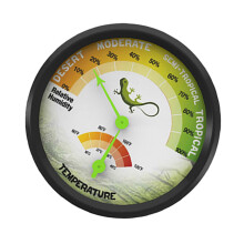 Precision Reptile Thermometer Hygrometer with Large Display Dual Gauge for Terrarium and Aquarium