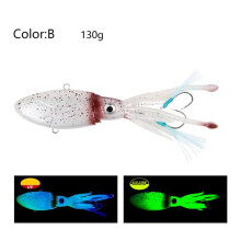 130g-150mm Glow Squid Skirts Lures Soft Rubber Octopus Skirts Fishing Lures Squid Skirts Trolling Lure B