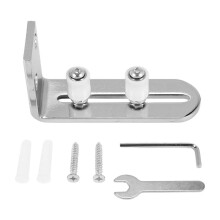 Modern Chrome Sliding Barn Door Floor Guide Bearings Adjustable Stay Roller Wall Mount System for All Size Door