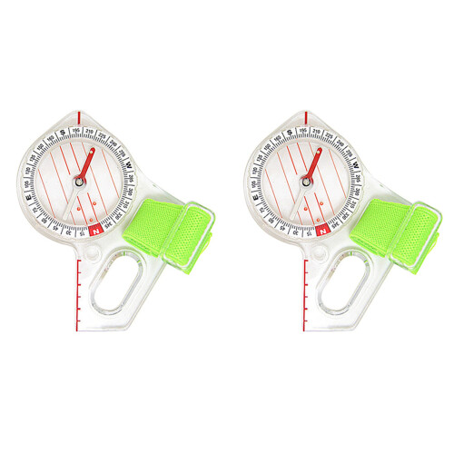 2X Professional Outdoor Thumb Compass Competition Elite Direction Compass Portable Compass Map Scale