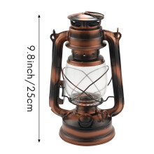 2Pcs 25cm Iron Antique Bronze Oil Lanterns (Cover) Nostalgic Portable Outdoor Camping Lamp Leak Proof Seal Camping Light