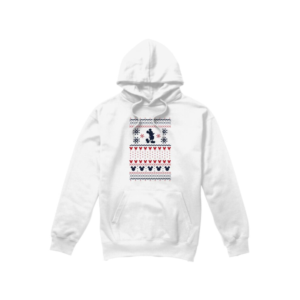 Disney (Xxl, ) Mens Mickey Mouse Christmas Sweater Hoodie White
