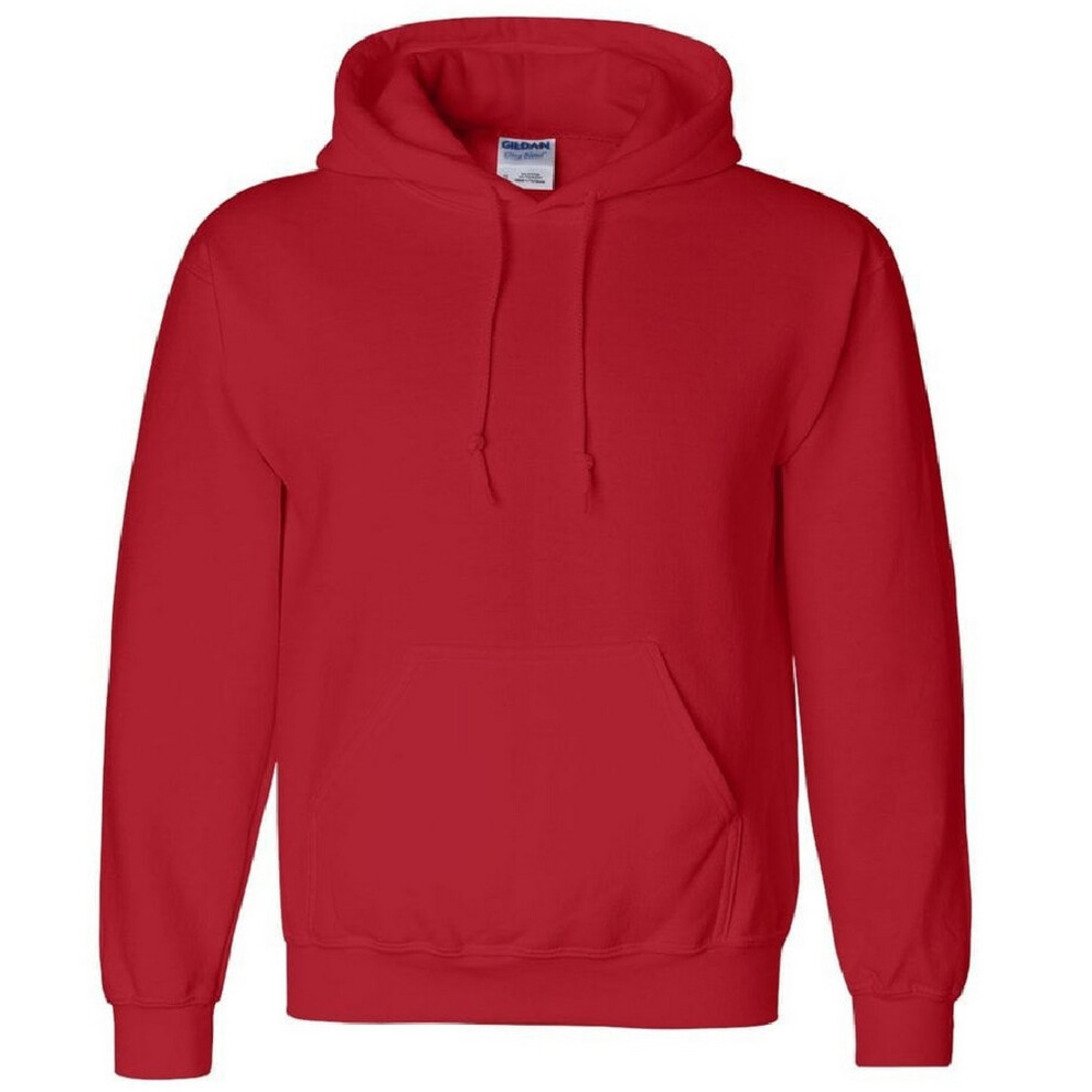 Gildan (M, ) Heavyweight Dryblend Adult Unisex Hooded Sweatshirt Top / Hoodie (13 Colours) Red