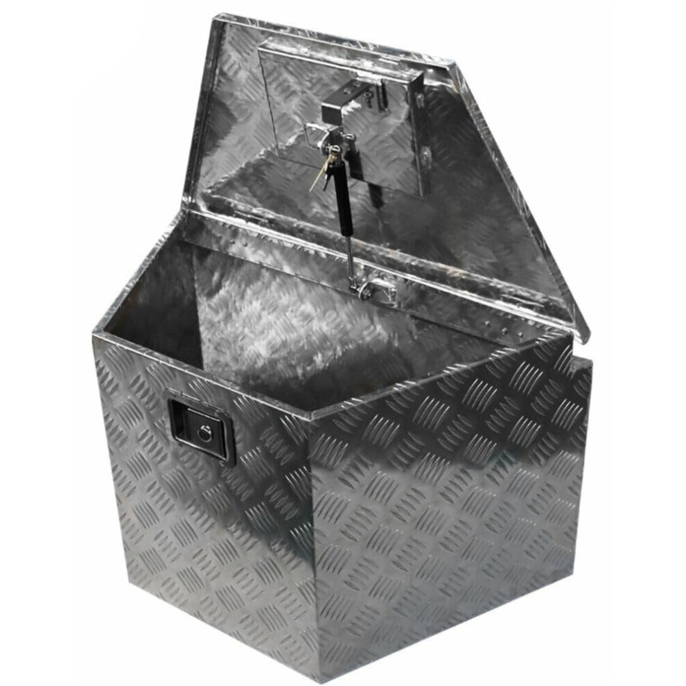 29X15x18 Heavy Duty Aluminum Trailer Tongue Tool Box For Rv Flatbed Truck Silver 9174973133322