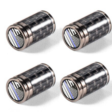 Tire Valve Stem Caps Set of 4 American Flag Titanium Black Metal LeakProof Corrosion Resistant
