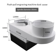 CNC Router Dust Collector Shoe Engraving Machine Spindle Cover Diameter 100mm Woodworking Brush Cleaner Tools ( Card)