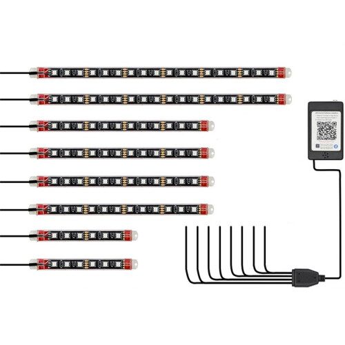 8PCS Motorcycle Underglow LED Light Kit, App Control Multicolor Motorcycle LED Light Kit RGB Strips Light Waterproof