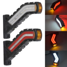 Lastbils Sidoljus Rinnande Vatten Bakljus VattentäT SläP LED-Belysning Neon Skaft Sidomarkeringslampa 24V,2St
