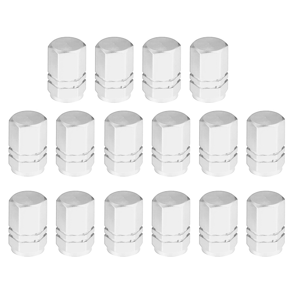 Tire Valve Stem Caps Tone Aluminum Universal Fit For Car Suv Bike Motorcycle 16Pcs Silver 9174973133155