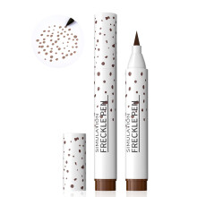 Freckle Pen Waterproof Long Lasting Natural Fake Freckles Makeup with Dual Shade Sponge Tip Light Brown