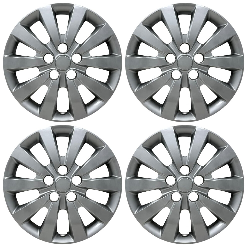 Hubcaps 16 Inch Wheel Covers For Nissan Sentra 20132019 And Leaf 20132018 Set Of 4 Silver 9174973133506