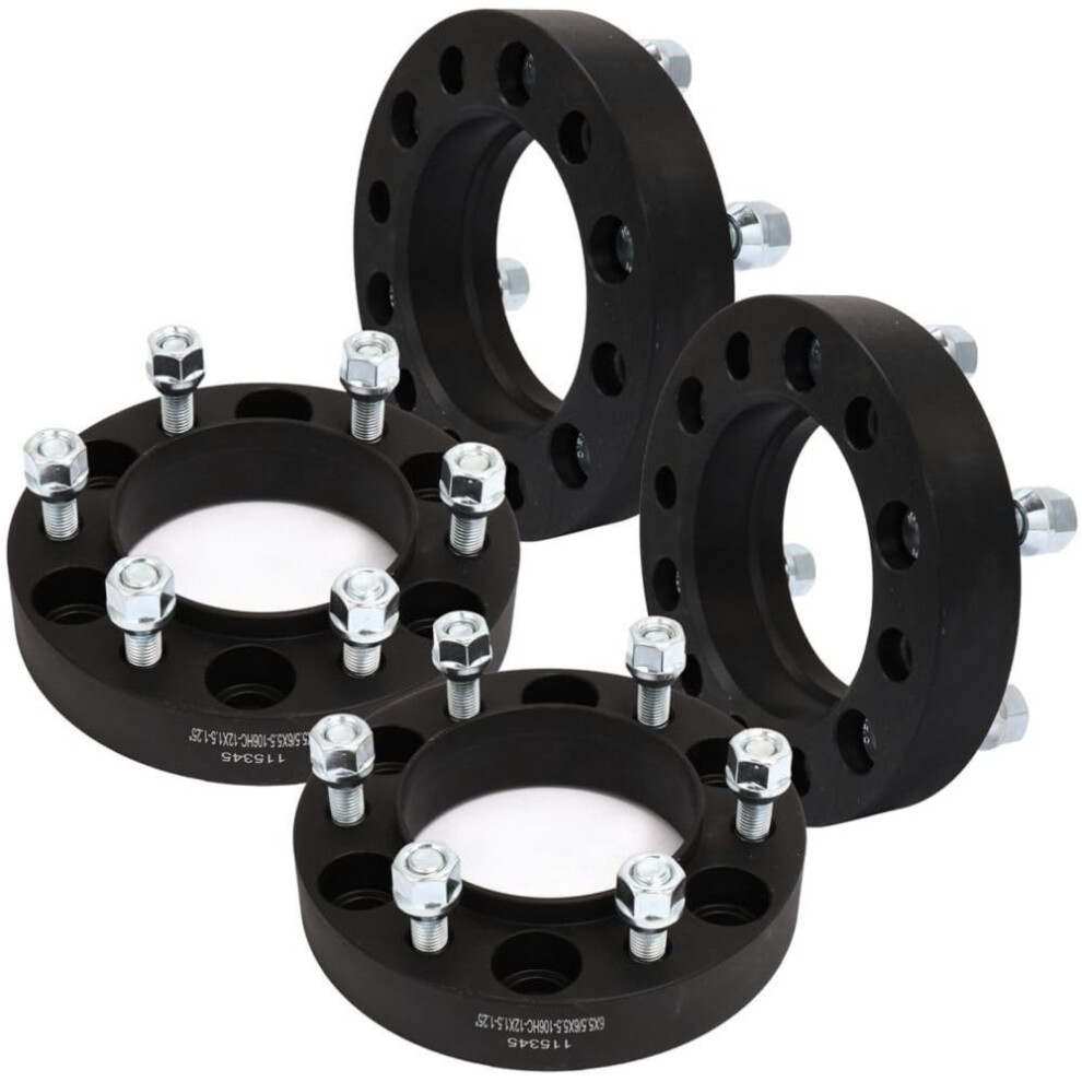 4Pcs 1.25 Inch Hubcentric Wheel Spacers 6X5.5 For Toyota 4Runner Tacoma Tundra Gx460 Gx470 Black 9174973134244