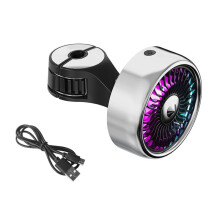 Car  Fan,  USB Car Fan for Backseat Car Cooling Fan with LED Colorful Lights, Adjustable Clip Electric Fan