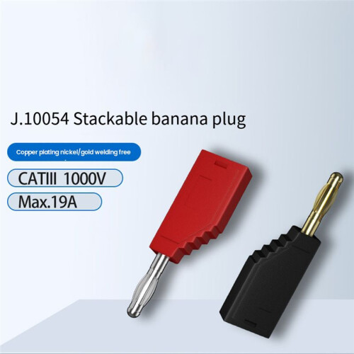 10pcs/Set Connector Plug J.10054 4mm Stackable Plug Banana Plug Face Connector Wire Multi-Function Plugs,Red 2