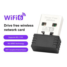 10 Pièces Adaptateur WiFi USB Carte Réseau Sans Fil 2.4 Ghz Pilote Gratuit Récepteur WiFi6 802.11ax pour Ordinateur Portable Win 7 8 10 11