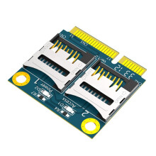 PCIE to 2 Micro- Adapter Card  PCIE to Dual TF Module Laptop SSD Reader Module