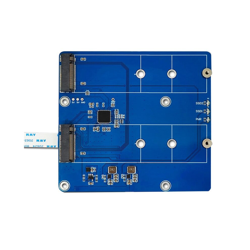 Expansion Board Module For Raspberry Pi 5 Pcie M.2 Dual Ssd Expansion Board Nvme Protocol Portable Module Exogio