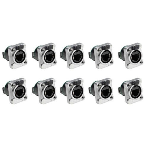 10PCS Ethernet Rj45 Chassis Socket NE8FDP Ethernet Pass Through Connector IP65 Waterproof A