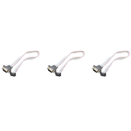 3X DB9 RS232 to 10 Pin Ribbon Cable Connector Adapter