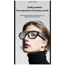 Lunettes Intelligentes 4K Intégrées pour Photographie et Enregistrement Vidéo avec Point D'Accès WiFi, avec Carte 64 Go