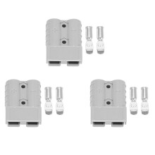 3X Do ZłąCzy Wtykowych w Stylu Anderson 50A 600 V 6-12AWG AC/ Elektronarzędzie do 6AWG Platerowanych Stałych Zacisków Wtyczek Szary
