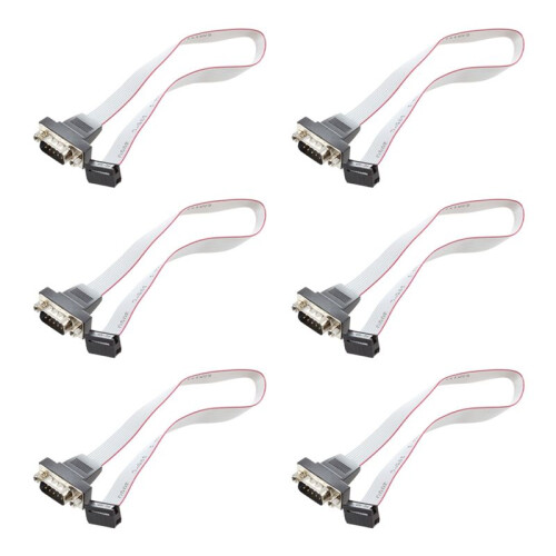 6X DB9 RS232 to 10 Pin Ribbon Cable Connector Adapter
