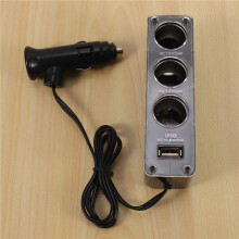4X 3 WAY MULTI SOCKET CAR CIGARETTE LIGHTER SPLITTER USB PLUG CHARGER 12V/24V Triple ADAPTER with USB Port