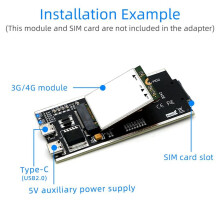 2X NGFF(M.2) Till USB 2.0(TYP C)-Adapter med SIM-Kortplats och Extra StröMgräNssnitt för WWAN/LTE-Modul