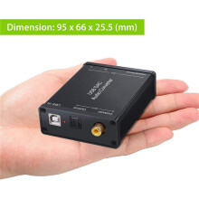 2X USB to SPDIF Coaxial RCA and 3.5mm Headphone Jack Converter USB DAC Optical Audio Adapter USB DAC PCM for Windows