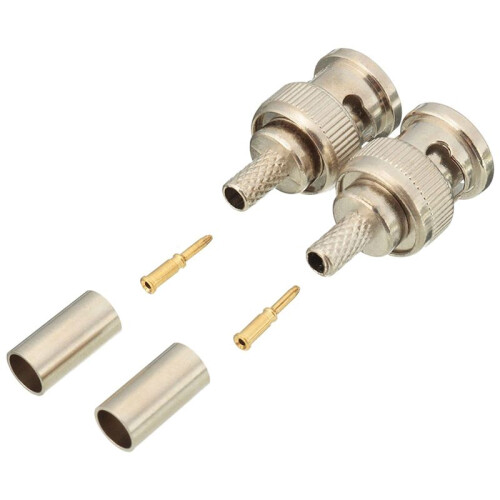 200 Sets 3-Piece BNC Male RG58 Plug Crimp Connectors 2