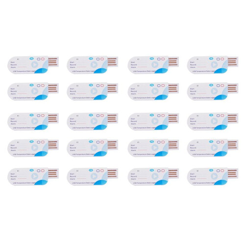 20X USB Temperature Data Logger 14400 Points USB Report 60 Days IP65 Disposable Recorder