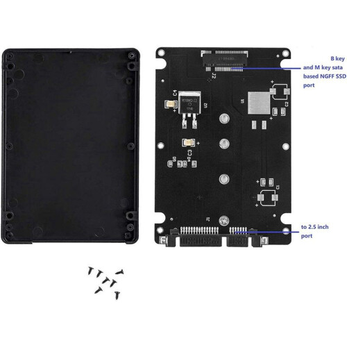 5X M.2 NGFF para SSD / MSATA  de 2,5 Polegadas para Caixa de Placa Adaptadora  (Chave B para Adaptador de PC M2 + M Desktop Socket NGFF) 2