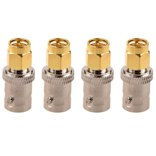 4X Gold-Ton SMA Stecker auf Silber Ton BNC-Buchse Adapter 1