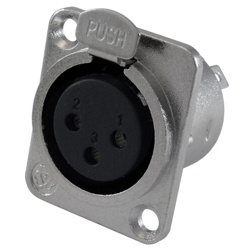 XLR Female Jack 3 Pin - Panel Mount Jacks D Series Size XLR-F - 16 PACK