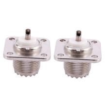 2X UHF Female SO239 Panel Chassis Mount Flange Deck Mount Solder Cup RF Connector