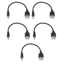 5pièces 3.5mm Audio AUX Jack USB 2.0 Male Chargeur Cable Adaptateur Cordon pour Voiture MP3