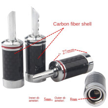 8 STUKS Banaanstekkers HIFI DIY Koolstofvezel Elektrische Audio Luidsprekerkabel Banaan Connector Plug Zwart
